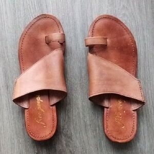 Free People Sant Antoni Leather Sandals Size 37/7 US Brown